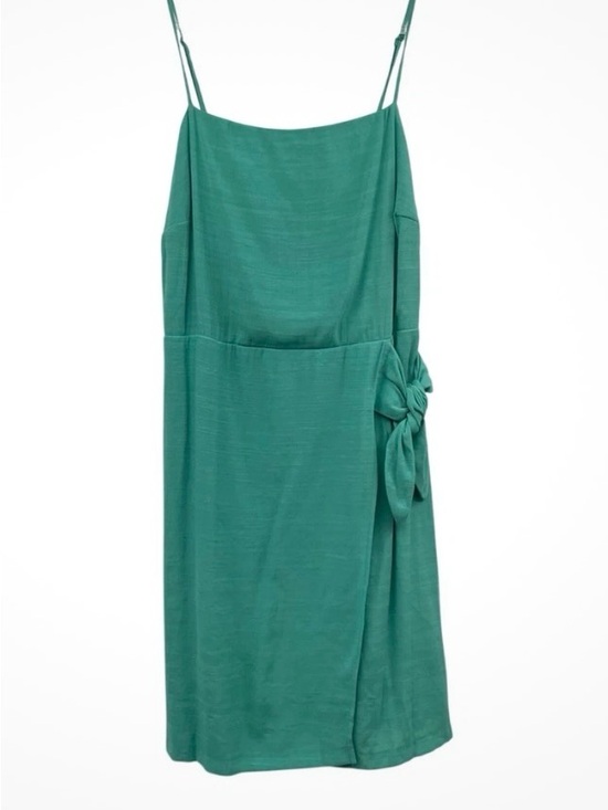 Nine West Dresses & Skirts - Nine West Teal/ turquoise Spaghetti-Strap Midi Dress with Side Knot